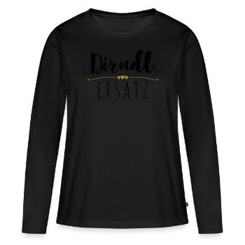 Dirndl Ersatz - Frauen Premium Bio Langarmshirt - Schwarz - Vorne - Julia (174cm)