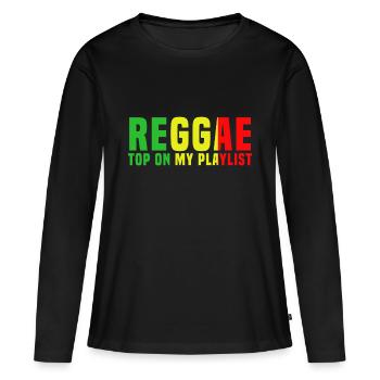 reggae - T-shirt manches longues Premium bio Femme - noir - Devant - Julia (174cm)