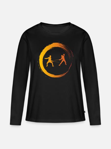Fechten - Frauen Premium Bio Langarmshirt - Schwarz