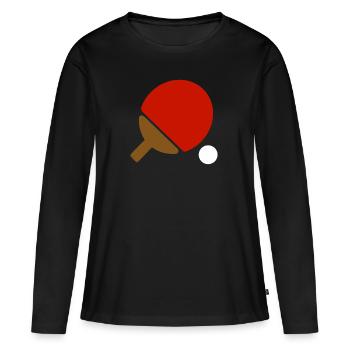 Tennis de table balle de tennis de table raquettes de tennis de table - T-shirt manches longues Premium bio Femme - noir - Devant - Julia (174cm)