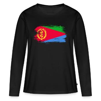Eritrea Flagge - Frauen Premium Bio Langarmshirt - Schwarz - Vorne - Julia (174cm)