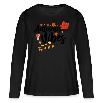 Fall vibes - Women's Premium Organic Long Sleeve Shirt - black - Front - Julia (174cm)