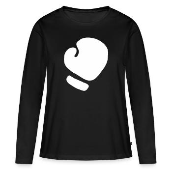 Gants de boxe boxe boxe gants de boxe arts martiaux - T-shirt manches longues Premium bio Femme - noir - Devant - Julia (174cm)