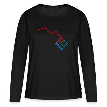 Lustige Enron - Frauen Premium Bio Langarmshirt - Schwarz - Vorne - Julia (174cm)