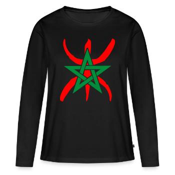 Amazigh Marokko - Frauen Premium Bio Langarmshirt - Schwarz - Vorne - Julia (174cm)