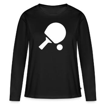 Tennis de table raquette tennis de table joueur de tennis de table - T-shirt manches longues Premium bio Femme - noir - Devant - Julia (174cm)