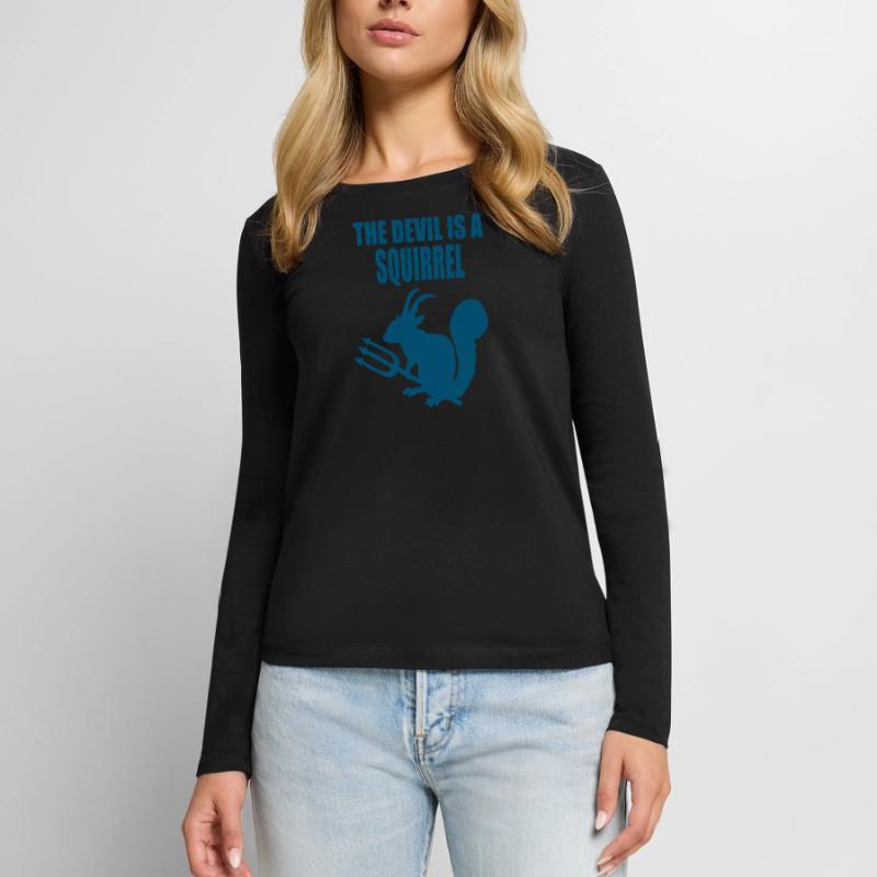 The devil is a squirrel, Devil Squirrel Women's Premium Organic Long Sleeve Shirt