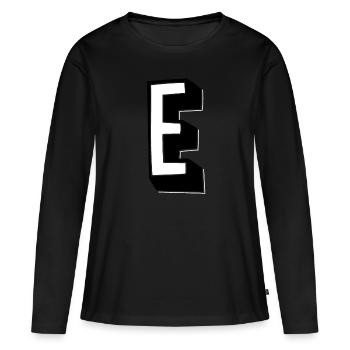 Lettre E - Alphabet E - T-shirt manches longues Premium bio Femme - noir - Devant - Julia (174cm)