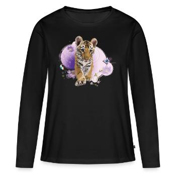 tigre du Bengale - T-shirt manches longues Premium bio Femme - noir - Devant - Julia (174cm)