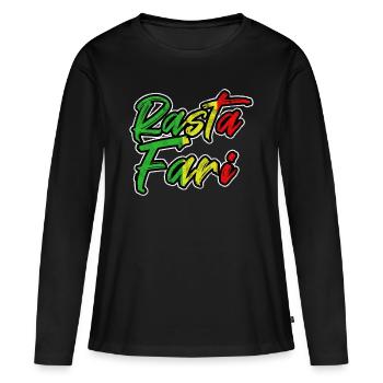 Rastafari - T-shirt manches longues Premium bio Femme - noir - Devant - Julia (174cm)