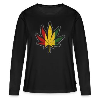 reggae - T-shirt manches longues Premium bio Femme - noir - Devant - Julia (174cm)