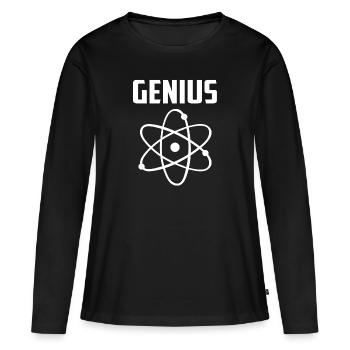 Genius - Frauen Premium Bio Langarmshirt - Schwarz - Vorne - Julia (174cm)