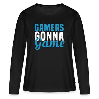 Players will play - Women's Premium Organic Long Sleeve Shirt - black - Front - Julia (174cm)