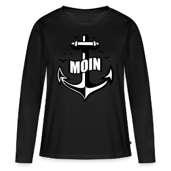 106 MOIN anchor seagulls - Women's Premium Organic Long Sleeve Shirt - black - Front - Julia (174cm)
