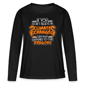 Mythologie fantastique moyen âge - T-shirt manches longues Premium bio Femme - noir - Devant - Julia (174cm)