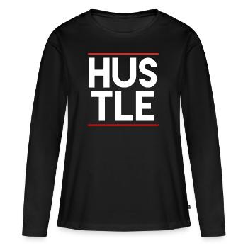 Hustle - Frauen Premium Bio Langarmshirt - Schwarz - Vorne - Julia (174cm)