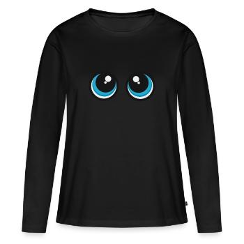 yeux mignons expressions faciales joli bébé look cadeau - T-shirt manches longues Premium bio Femme - noir - Devant - Julia (174cm)