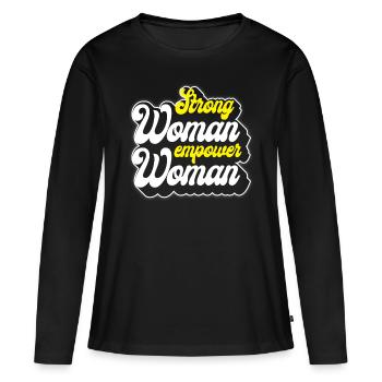 Émancipation de la femme - T-shirt manches longues Premium bio Femme - noir - Devant - Julia (174cm)