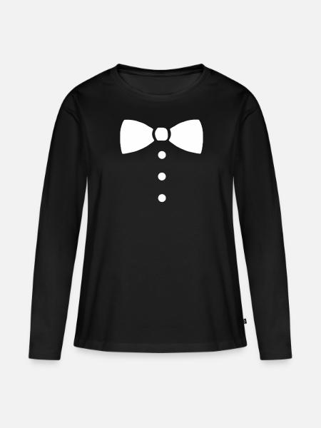 Fliege Schick Anzug Anlass Kinder Geschenk schön - Frauen Premium Bio Langarmshirt - Schwarz