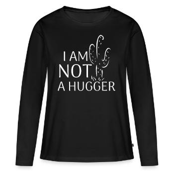 Je ne suis pas un Hugger - T-shirt manches longues Premium bio Femme - noir - Devant - Julia (174cm)