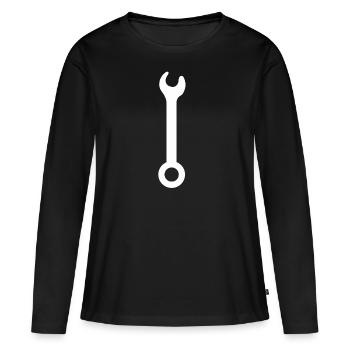 Outil d'artisanat clé artisanale - T-shirt manches longues Premium bio Femme - noir - Devant - Julia (174cm)