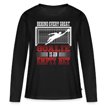 Gardien de but de football entraîneur Tor Keeper cadeau - T-shirt manches longues Premium bio Femme - noir - Devant - Julia (174cm)