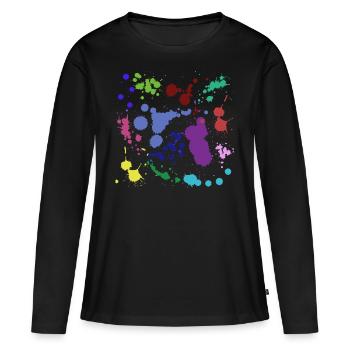 Paint splatter design - Women's Premium Organic Long Sleeve Shirt - black - Front - Julia (174cm)