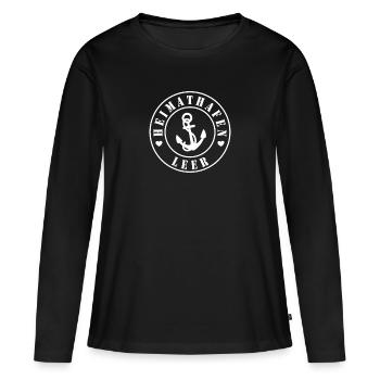 Heimathafen Leer - Frauen Premium Bio Langarmshirt - Schwarz - Vorne - Julia (174cm)