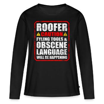 couvreur - T-shirt manches longues Premium bio Femme - noir - Devant - Julia (174cm)