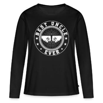 Meilleur oncle jamais rétro Fist Bump Darling - T-shirt manches longues Premium bio Femme - noir - Devant - Julia (174cm)