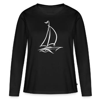 Voile bateau voile bateau voile voile - T-shirt manches longues Premium bio Femme - noir - Devant - Julia (174cm)