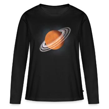 Planet - Frauen Premium Bio Langarmshirt - Schwarz - Vorne - Julia (174cm)
