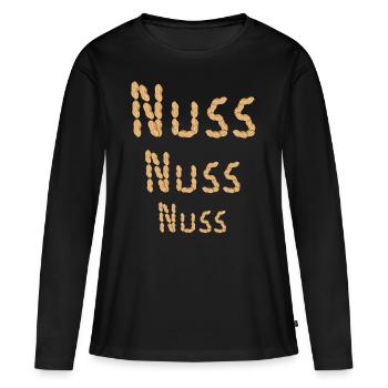 Erdnuss Erdnüsse Nuss Nüsse Nahrungsmittel - Frauen Premium Bio Langarmshirt - Schwarz - Vorne - Julia (174cm)