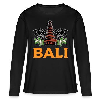Bali - T-shirt manches longues Premium bio Femme - noir - Devant - Julia (174cm)