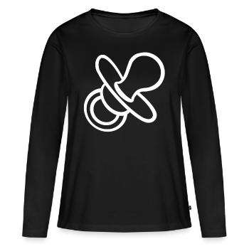 sucettes cadeau bébé bébé bébé - T-shirt manches longues Premium bio Femme - noir - Devant - Julia (174cm)