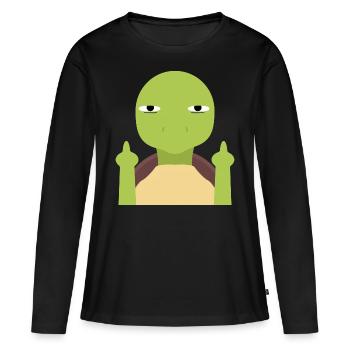 Middle finger - Women's Premium Organic Long Sleeve Shirt - black - Front - Julia (174cm)