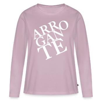 ARROGANT WHITE - Women's Premium Organic Long Sleeve Shirt - dusky pink - Front - Julia (174cm)