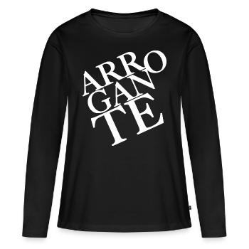 ARROGANT WHITE - Women's Premium Organic Long Sleeve Shirt - black - Front - Julia (174cm)