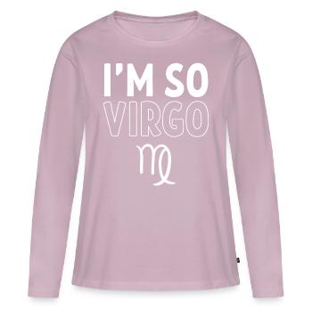 Signes du zodiaque - T-shirt manches longues Premium bio Femme - rose poudré - Devant - Julia (174cm)