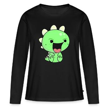 Bébé Dragon Cri de bouche grande gueule - T-shirt manches longues Premium bio Femme - noir - Devant - Julia (174cm)