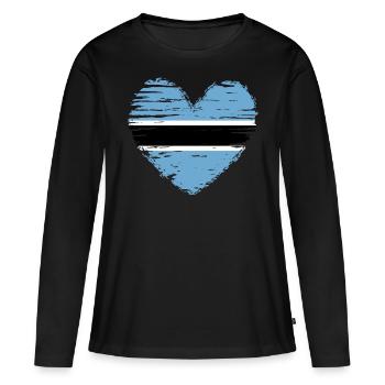 Drapeau drapeau du Botswana - T-shirt manches longues Premium bio Femme - noir - Devant - Julia (174cm)