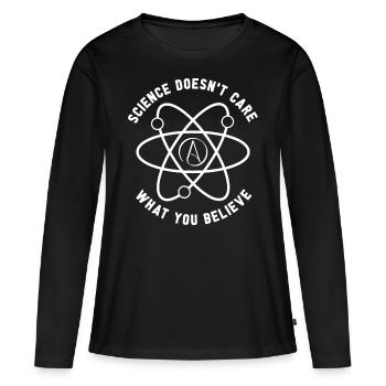 Athéiste Anti Relégion Athéisme Agnostique - T-shirt manches longues Premium bio Femme - noir - Devant - Julia (174cm)