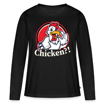 Poulet poulet - poulet - T-shirt manches longues Premium bio Femme - noir - Devant - Julia (174cm)