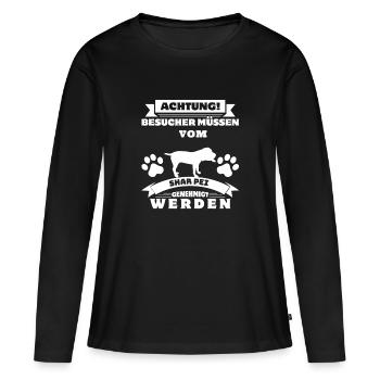 Shar Pei - Frauen Premium Bio Langarmshirt - Schwarz - Vorne - Julia (174cm)
