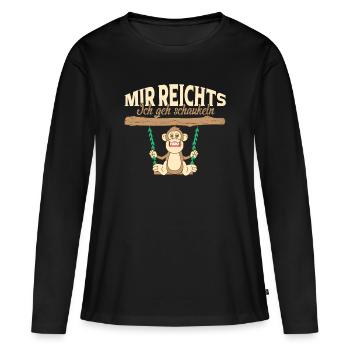 Mir reicht`s ! Ich geh schaukeln Affen lustig - Frauen Premium Bio Langarmshirt - Schwarz - Vorne - Julia (174cm)