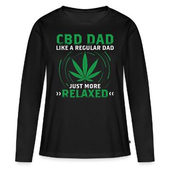 CBD Dad | CBD Flowers Legal Cannabis Gifts - Women's Premium Organic Long Sleeve Shirt - black - Front - Julia (174cm)