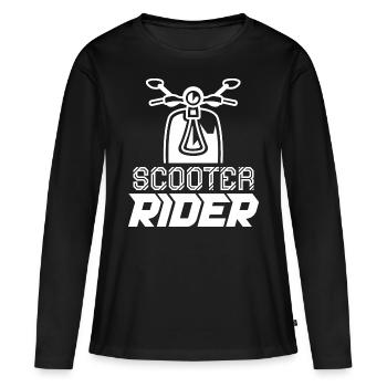 Rollerfahrer Fahren Motorroller Roller Moped - Frauen Premium Bio Langarmshirt - Schwarz - Vorne - Julia (174cm)