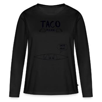 Grossesse drôle, Enceinte - T-shirt manches longues Premium bio Femme - noir - Devant - Julia (174cm)