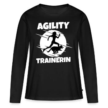 Agility Trainerin Hundesport - Frauen Premium Bio Langarmshirt - Schwarz - Vorne - Julia (174cm)