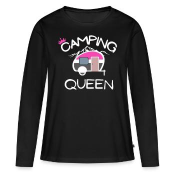 Camping Queen Geburtstagsgeschenk - Frauen Premium Bio Langarmshirt - Schwarz - Vorne - Julia (174cm)